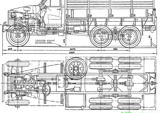Studebaker US-6 truck drawings (figures)